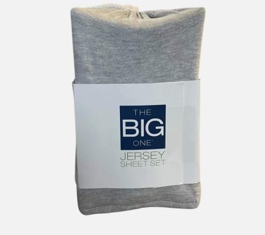 The Big One Jersey Sheet Set Full Size Gray Stripe