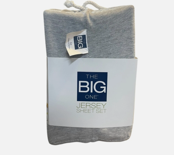The Big One Jersey Sheet Set Full Size Gray Stripe