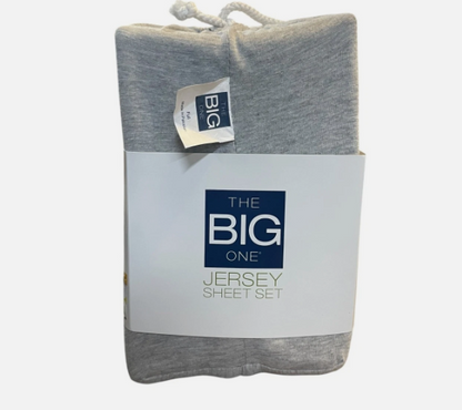 The Big One Jersey Sheet Set Full Size Gray Stripe