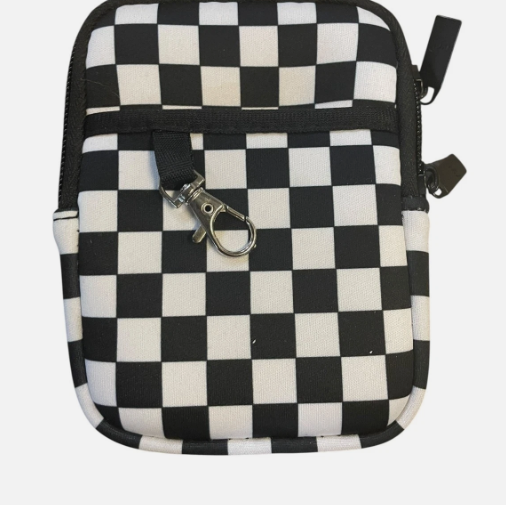 CharCharms Check Pouch White/Black Bottle Pouch Back to School
