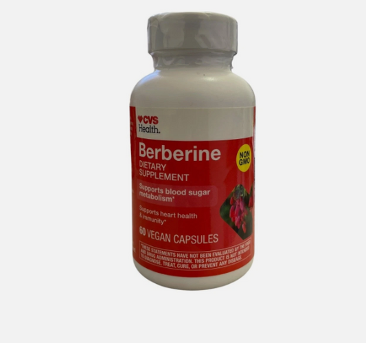 Lot Of 2 CVS Health Berberine Dietary Supplement Non GMO 60 vegan Capsules