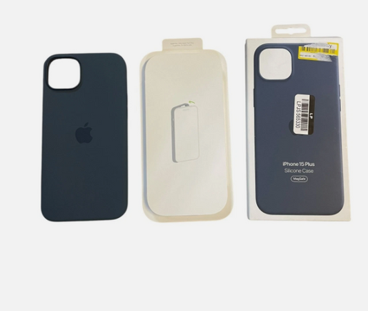 OEM Genuine Apple iPhone 15 Plus Silicone Case with MagSafe - Storm Blue