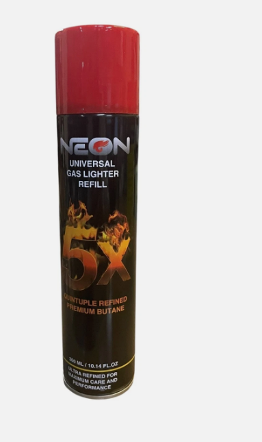 Lot of 4 Neon 5X Refined Butane Lighter Gas Fuel Refill 300ml