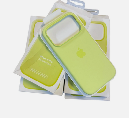 Lot of 5 Apple iPhone 17 Pro Silicone Case with MagSafe – Neon Yellow
