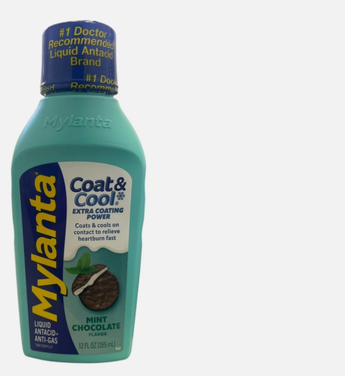 Mylanta Coat & Cool, Antacid / Anti-gas, Chocolate Mint 12 Fl Oz