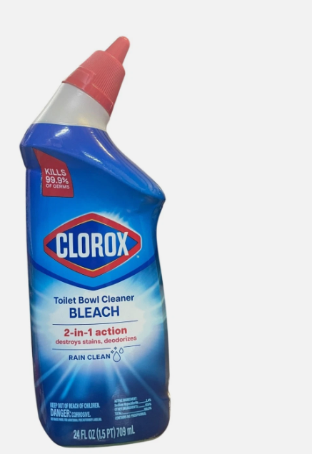 Lot of 6 Clorox Toilet Bowl Cleaner with Bleach Gel, Rain Clean, 24 Fluid Ounce