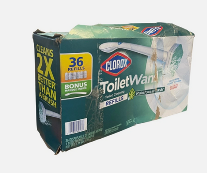 Clorox ToiletWand Disposable Toilet Cleaning 36 Refills + 1 Wand Rainforest Rush