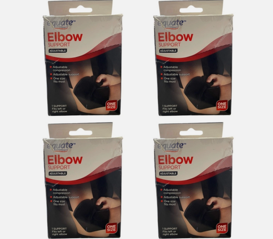 Lot of 4 Equate Elbow Support Adjustable One-Size Damaged Box (Open Box)