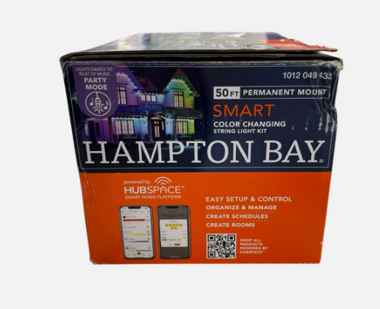 Hampton Bay 50ft Permanent Mount Smart Color Changing String Light App Control