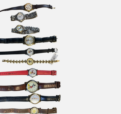 Lot of 10 Vintage Disney Mickey Mouse Wrist Watch Selling AS IS Untested See Pic