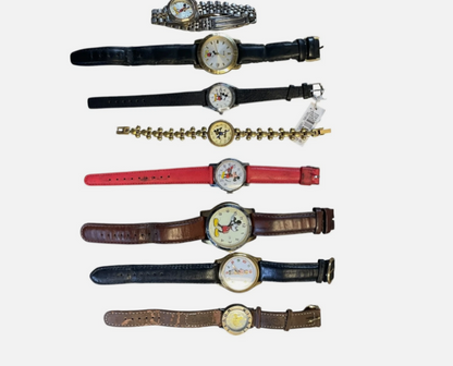 Lot of 10 Vintage Disney Mickey Mouse Wrist Watch Selling AS IS Untested See Pic