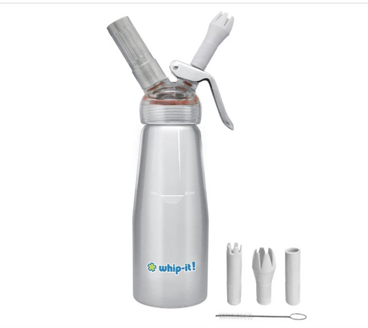 1/3L Whip-It! Sterling Dispenser, Silver