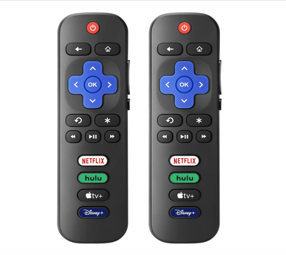 Lot of 2 Remote Controller Replacement Compatible with Roku TVs Netflix, Hulu, YouTube, Disney+ TV Remote Controller