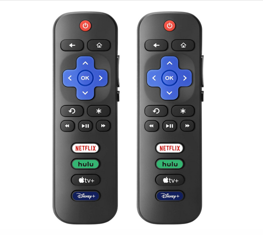 Lot of 2 Remote Controller Replacement Compatible with Roku TVs Netflix, Hulu, YouTube, Disney+ TV Remote Controller