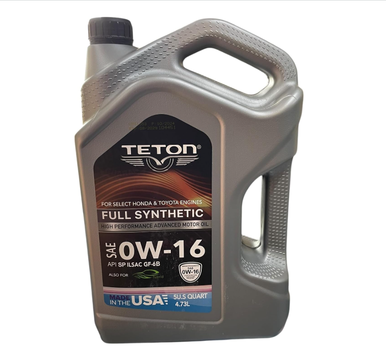 0W-16 Advanced Full Synthetic Motor Oil 5 Quarts 4.73L High Performance Advanced Motor Oil API SP ILSAC GF-6B For Select Honda & Toyota Engines Also For Hybrid Made in USA (Pack of 1)
