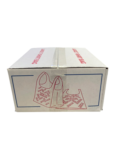 THANK YOU T-Shirt Bags 11.5" x 6.5" x 21" White Plastic Shopping bag 1000